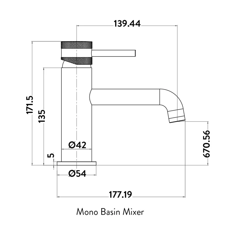 Eliseo Ricci Exclusiv Mono Basin Mixer - Brushed Bronze
