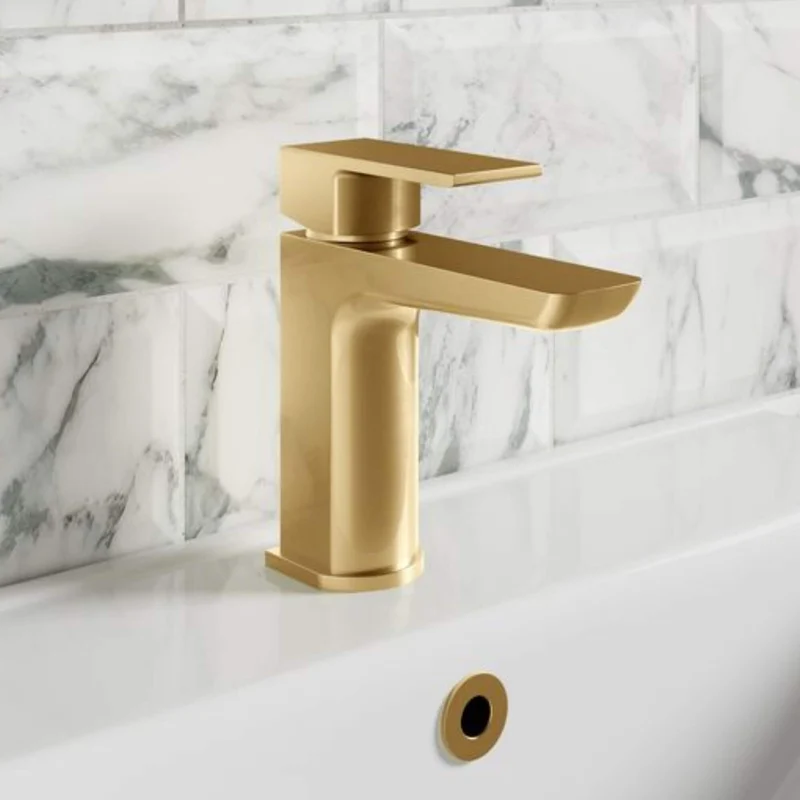 Vector Mini Basin Mixer With Waste - Brushed Brass