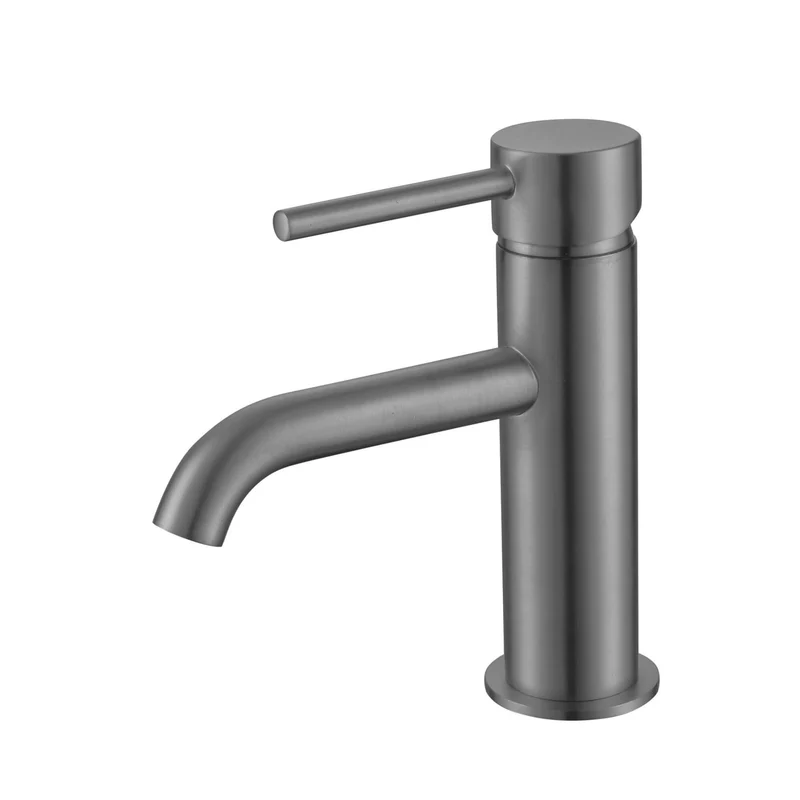 Lux Mini Monobloc Basin Mixer With Waste - Gunmetal Grey