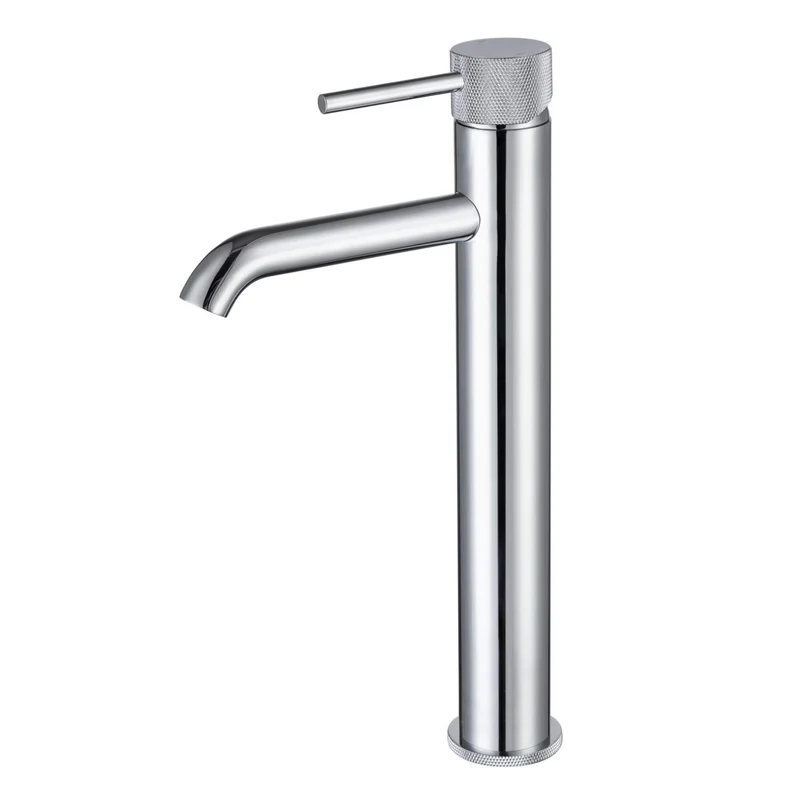 Lux Knurled Tall Basin Mixer - Chrome