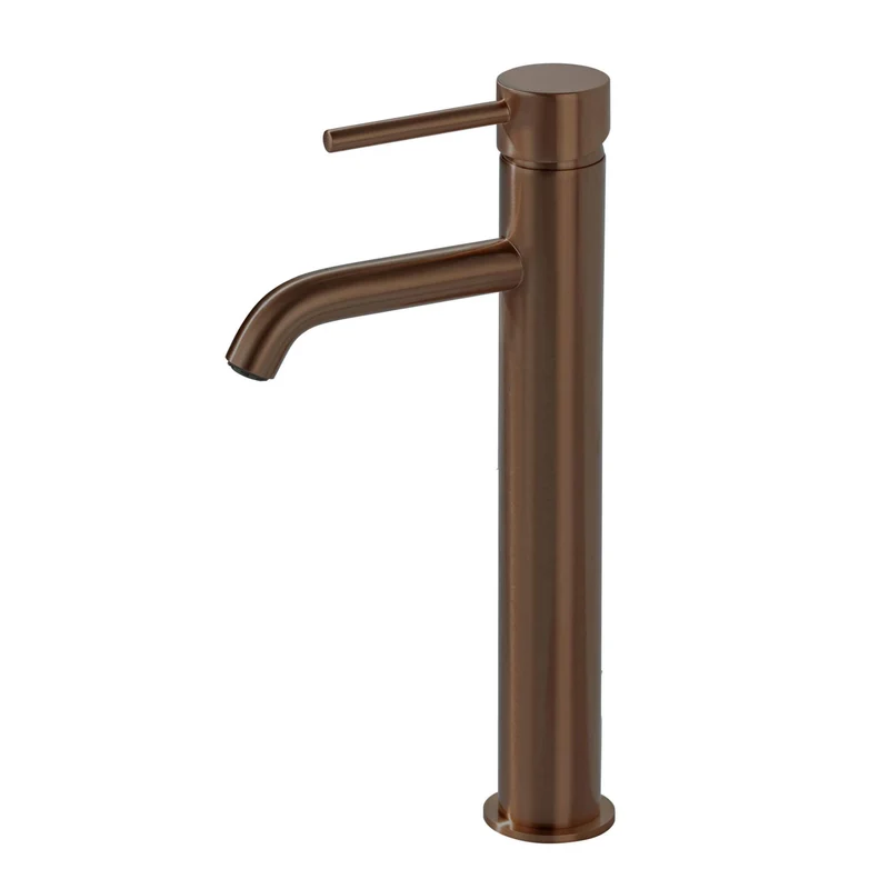 Lux Tall Monobloc Basin Mixer - Brushed Bronze