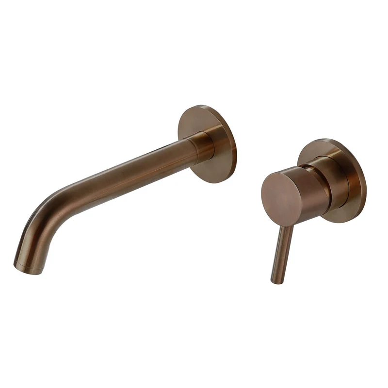 Lux Wall Mounted 2 Hole Basin Mixer - Brushed Bronze