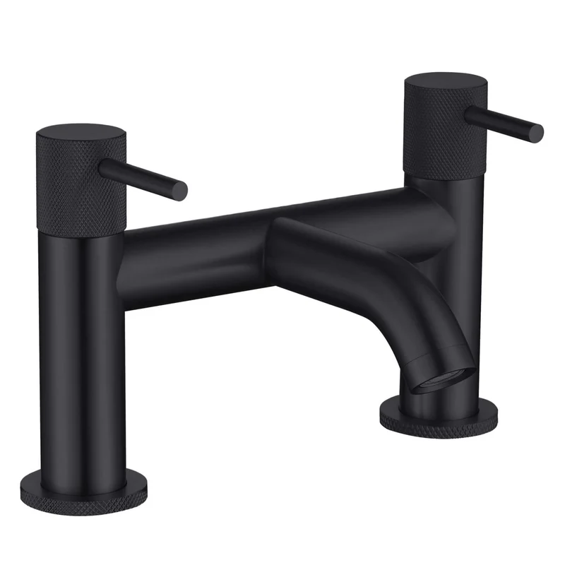 Lux Knurled Bath Filler - Matt Black