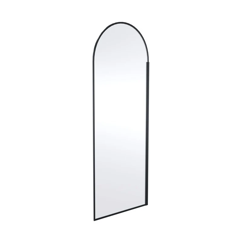 Hudson Reed Wetroom Screens 800mm Arched Wetroom Screen Contemp Matt Black Aluminium 1950x793x14mm