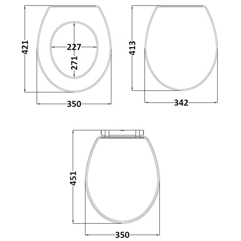 Nuie Soft Close Wooden Toilet Seat - Satin White