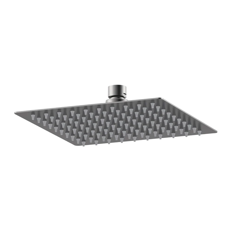 Nuie Square Fixed Head 200mm - Brushed Gun Metal