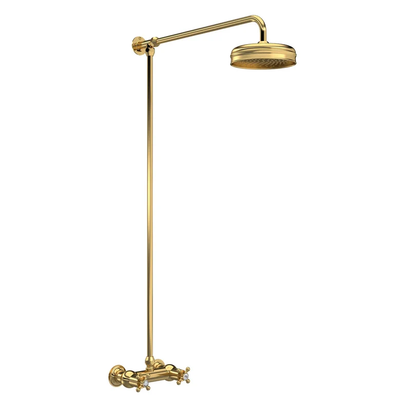 Hudson Reed Shower Kits Traditional Thermostatic Shower Valve & Kit - Brushed Brass