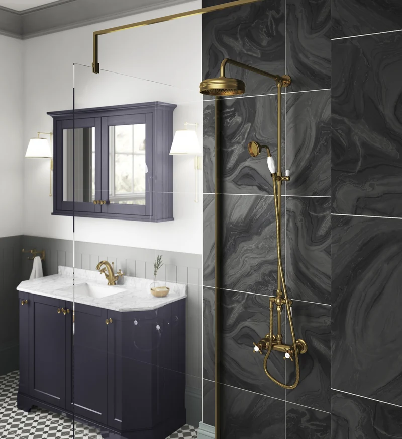 Hudson Reed Shower Kits Traditional Thermostatic Shower Valve & Kit - Brushed Brass