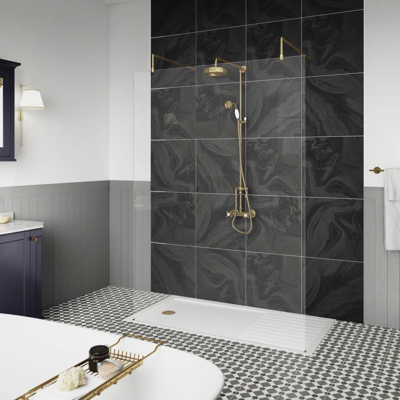 Hudson Reed Shower Kits Traditional Thermostatic Shower Valve & Kit - Brushed Brass