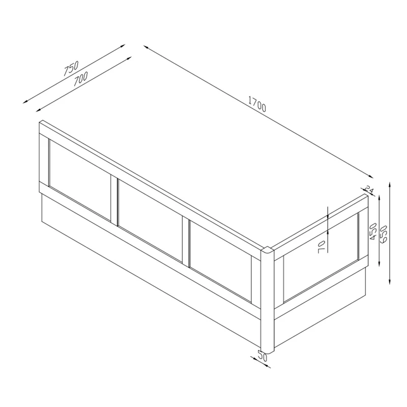 Harrogate 750mm Wooden Bath End Panel - Spa Grey