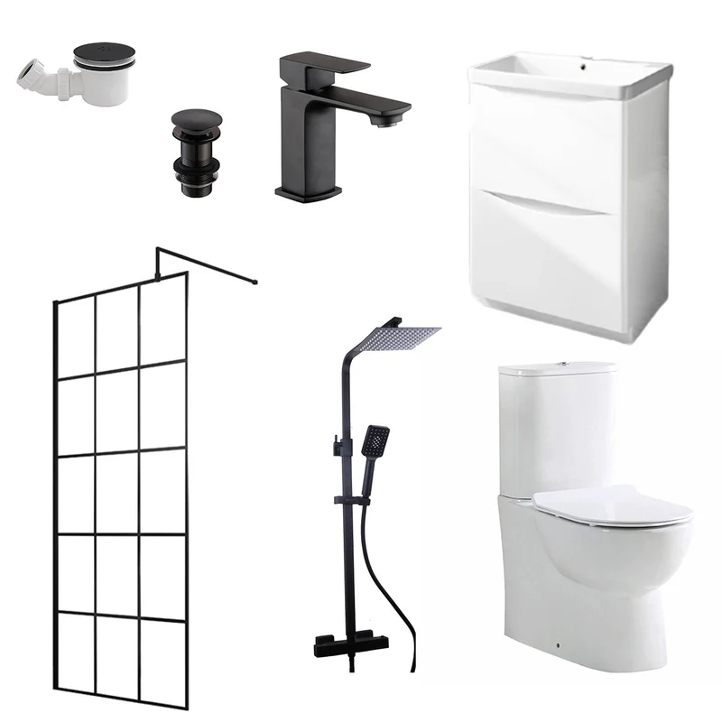 Walk In Shower Complete Suite Pack - Black