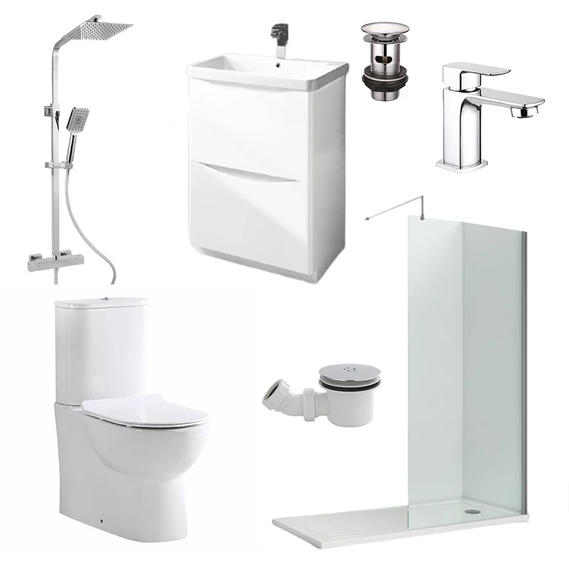 Walk In Shower Complete Suite Pack - Chrome