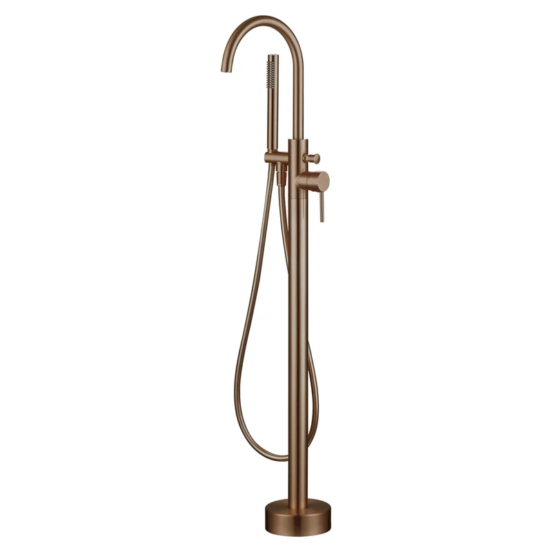 Lux Floorstanding Bath Shower Mixer - Brushed Bronze