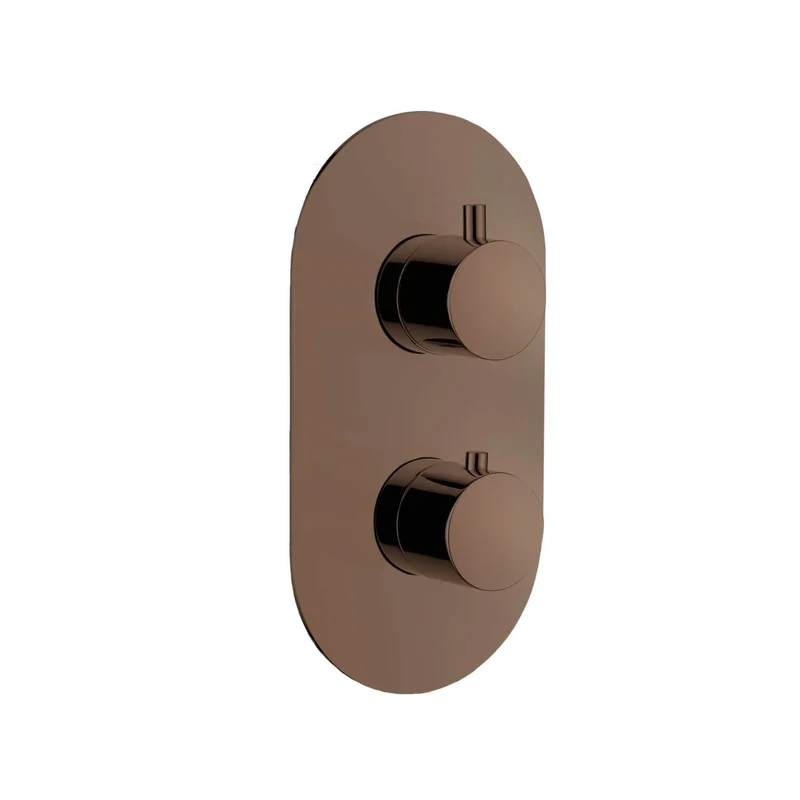 Lux Concealed Shower Set With Handset Kit, Slimline 250mm Overhead Shower & 300mm Wall Arm - Brushed Bronze