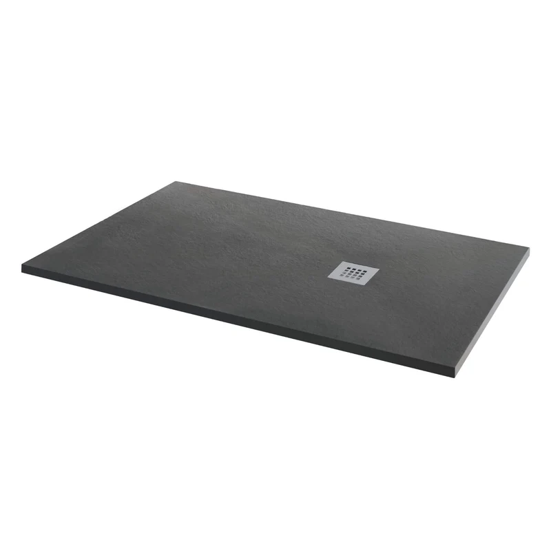 Mineral Stone 25mm Rectangular Shower Tray - Slate Black