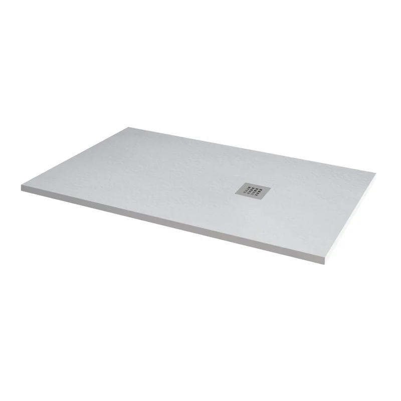 Mineral Stone 25mm Rectangular Shower Tray - Slate White