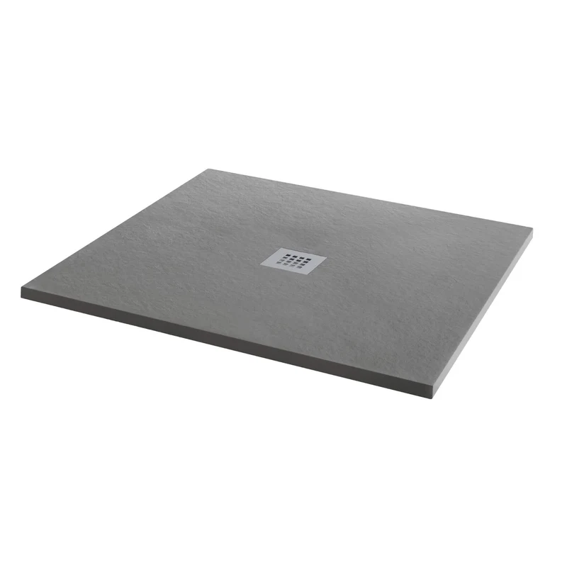 Mineral Stone 25mm Square Shower Tray - Slate Grey