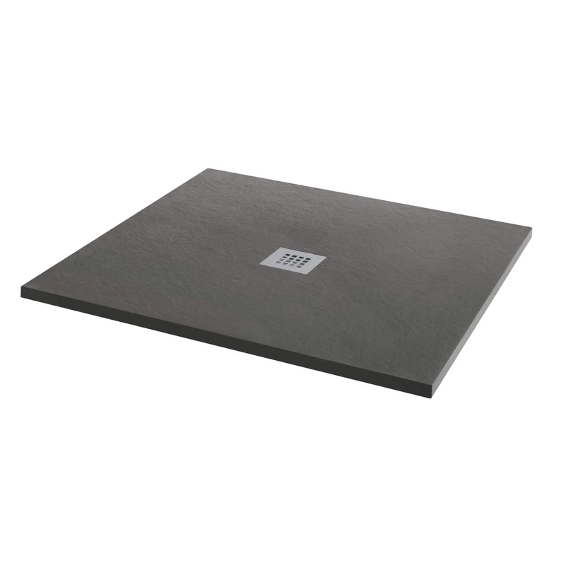 Mineral Stone 25mm Square Shower Tray - Slate Black