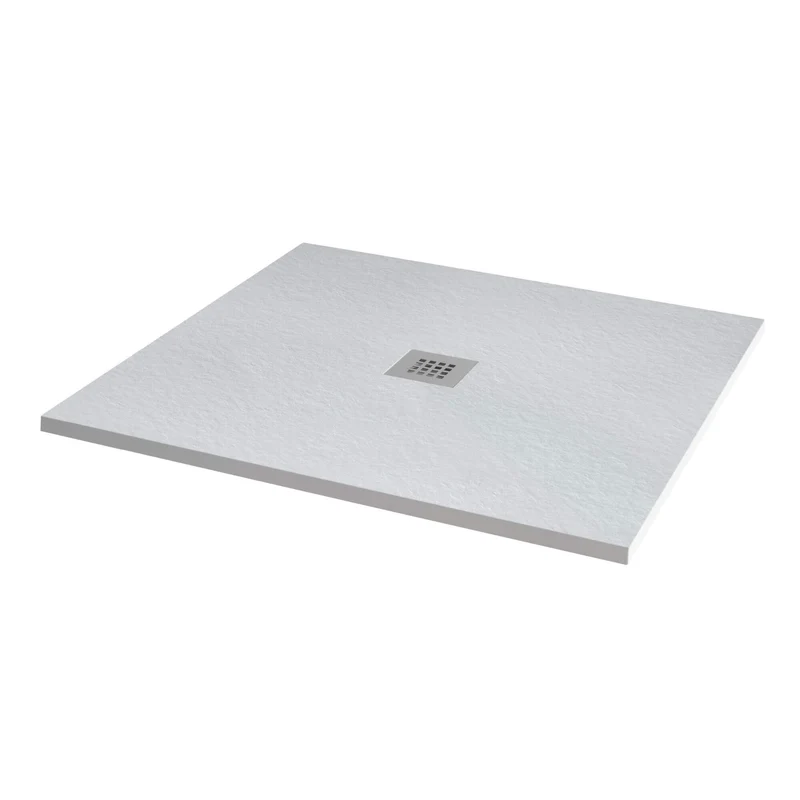 Mineral Stone 25mm Square Shower Tray - Slate White