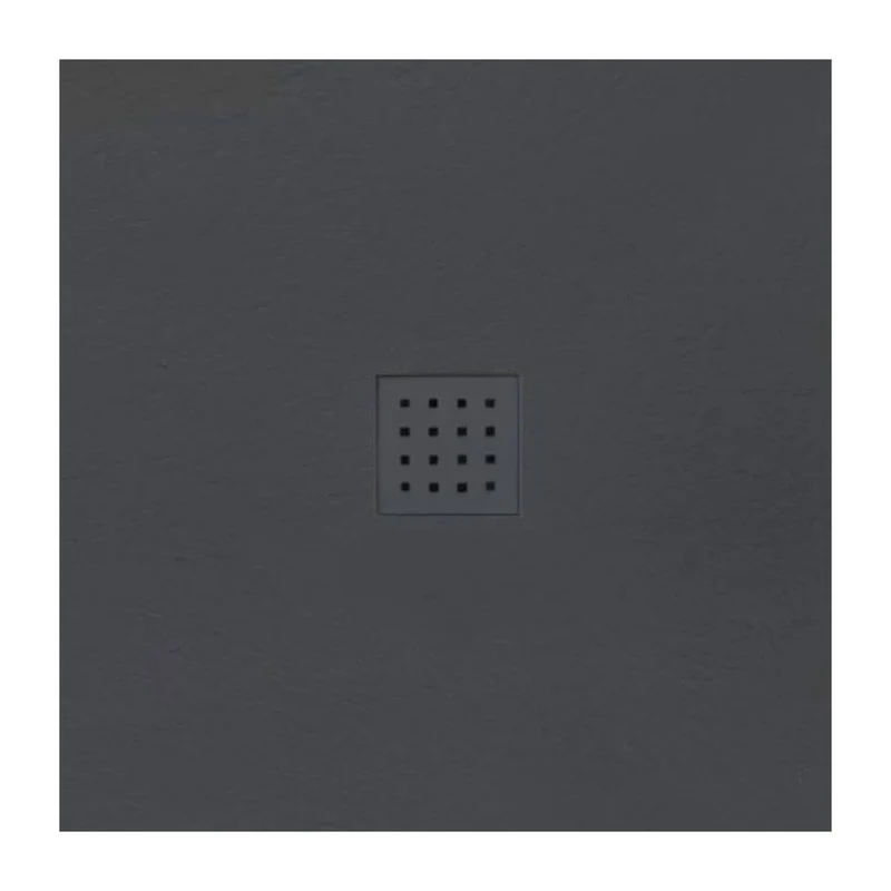 Lipari Volcanic Slate 30mm Square Shower Tray & Waste 900 x 900mm - Grafito