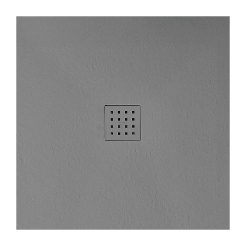 Lipari Volcanic Slate 30mm Square Shower Tray & Waste 900 x 900mm - Cemento