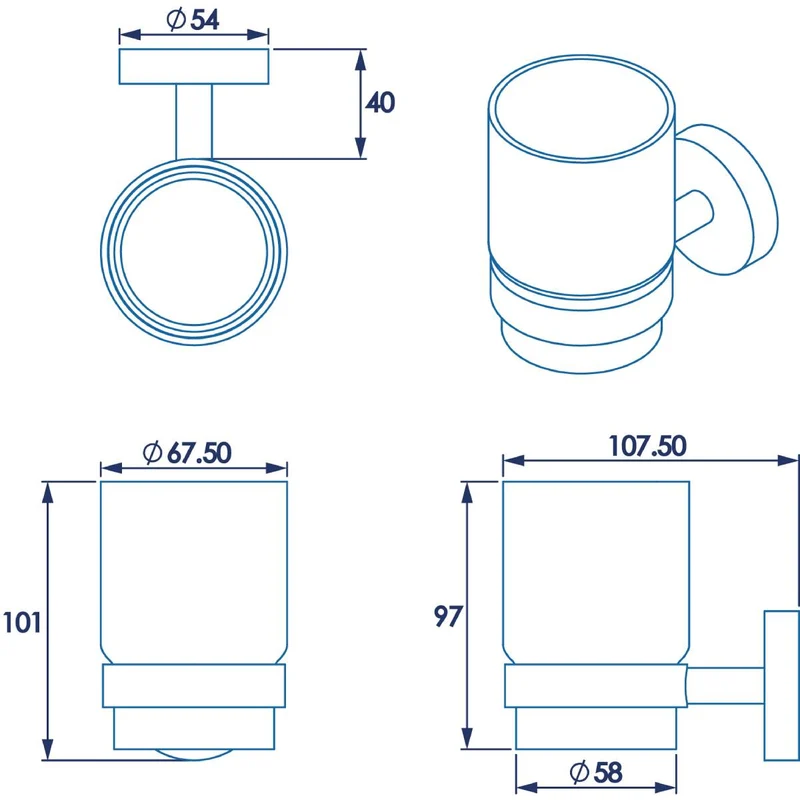 Croydex Pendle Tumbler & Holder