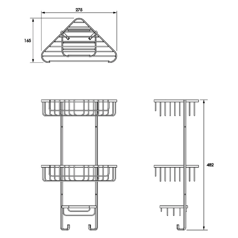 Croydex Stainless Steel Three Tier Corner Basket