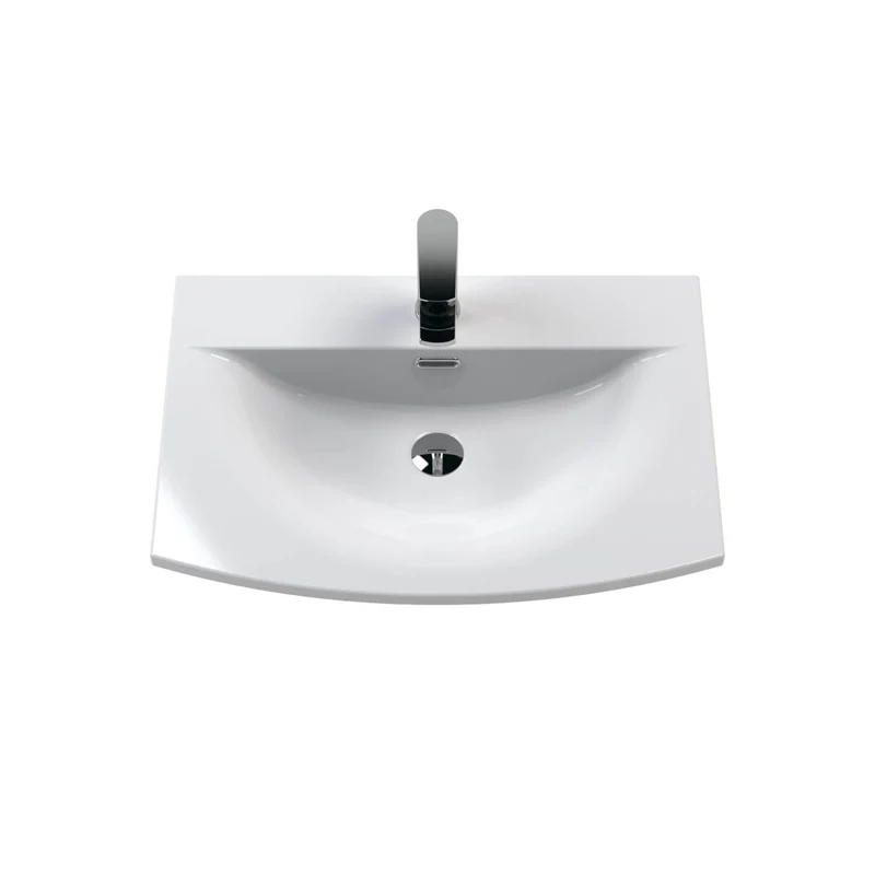 Lana 600mm Wall Hung 1 Drawer Vanity Unit & Basin - Satin Grey