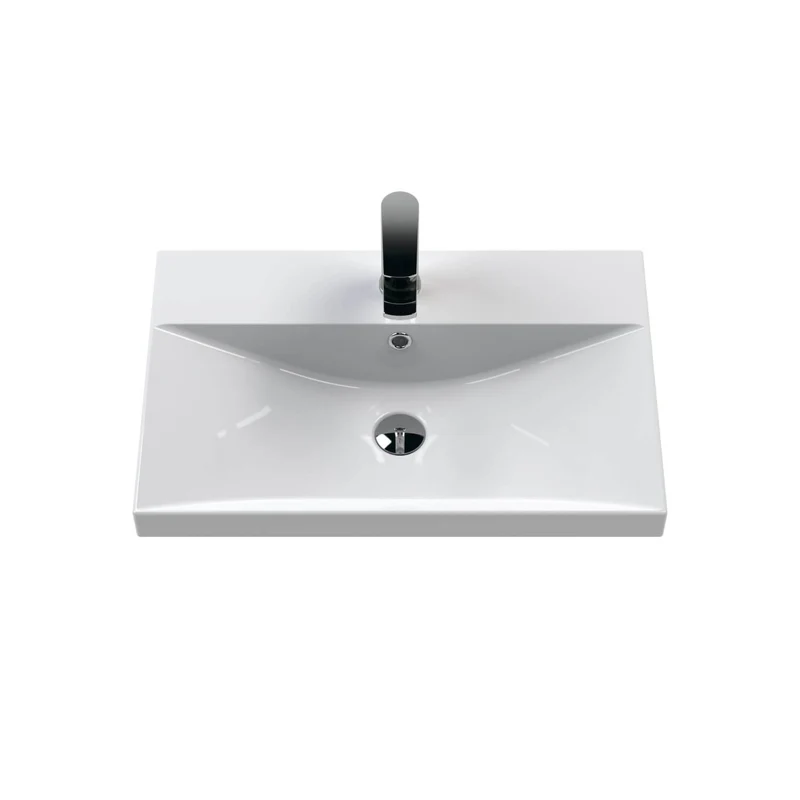 Lana 600mm Wall Hung 1 Drawer Vanity Unit & Basin - Satin Grey