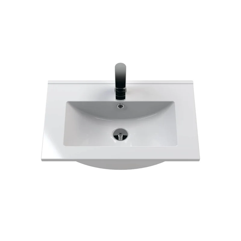 Lana 600mm Wall Hung 1 Drawer Vanity Unit & Basin - Satin Grey