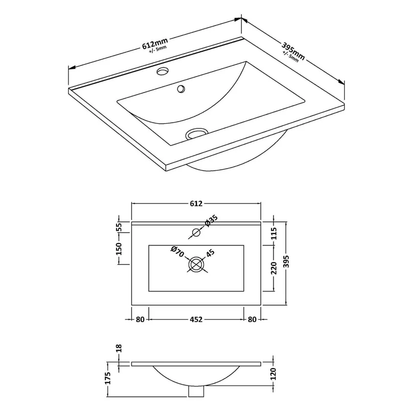 Lana 600mm Wall Hung 1 Drawer Vanity Unit & Basin - Satin Grey