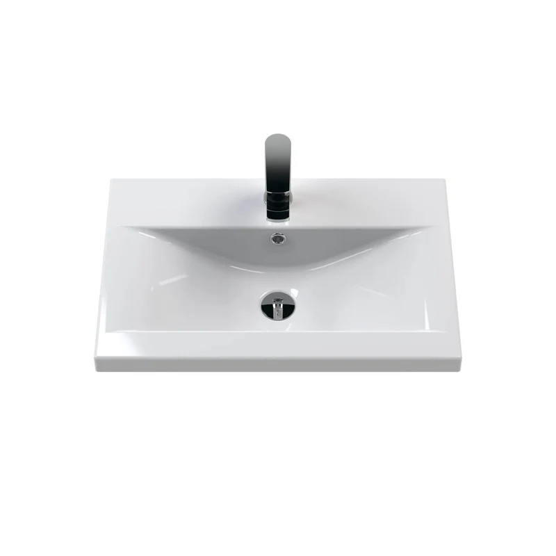 Lana 600mm Wall Hung 1 Drawer Vanity Unit & Basin - Satin Grey
