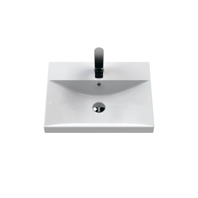 Lana 500mm Wall Hung 2 Door Vanity Unit & Basin - Bleached Oak