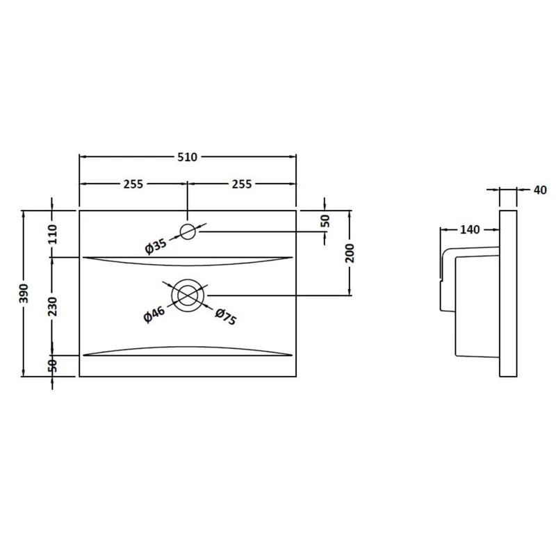 Lana 500mm Wall Hung 2 Door Vanity Unit & Basin - Bleached Oak
