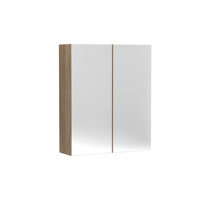 Lana 600mm Mirror Cabinet With 2 Doors - Bleached Oak