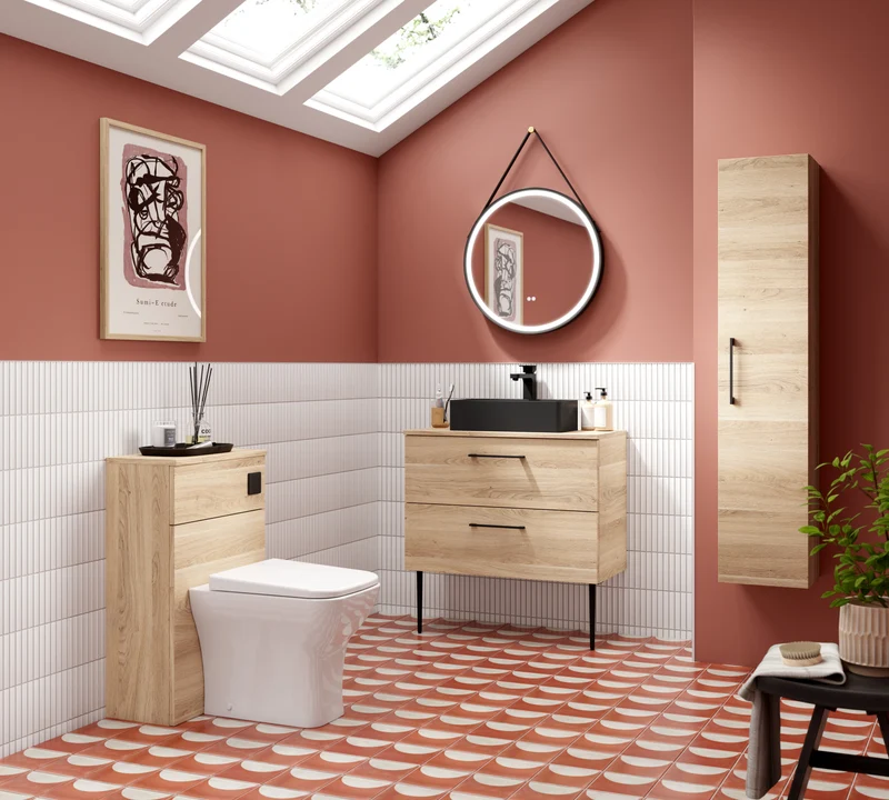 Lana 500mm Toilet Unit - Bleached Oak