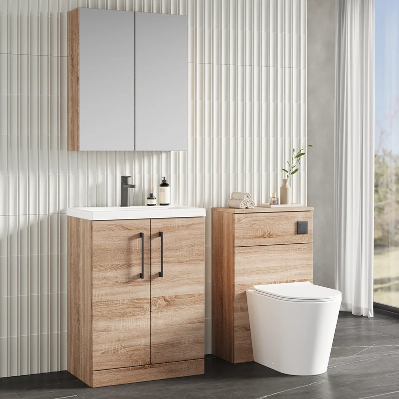 Lana 500mm Toilet Unit - Bleached Oak