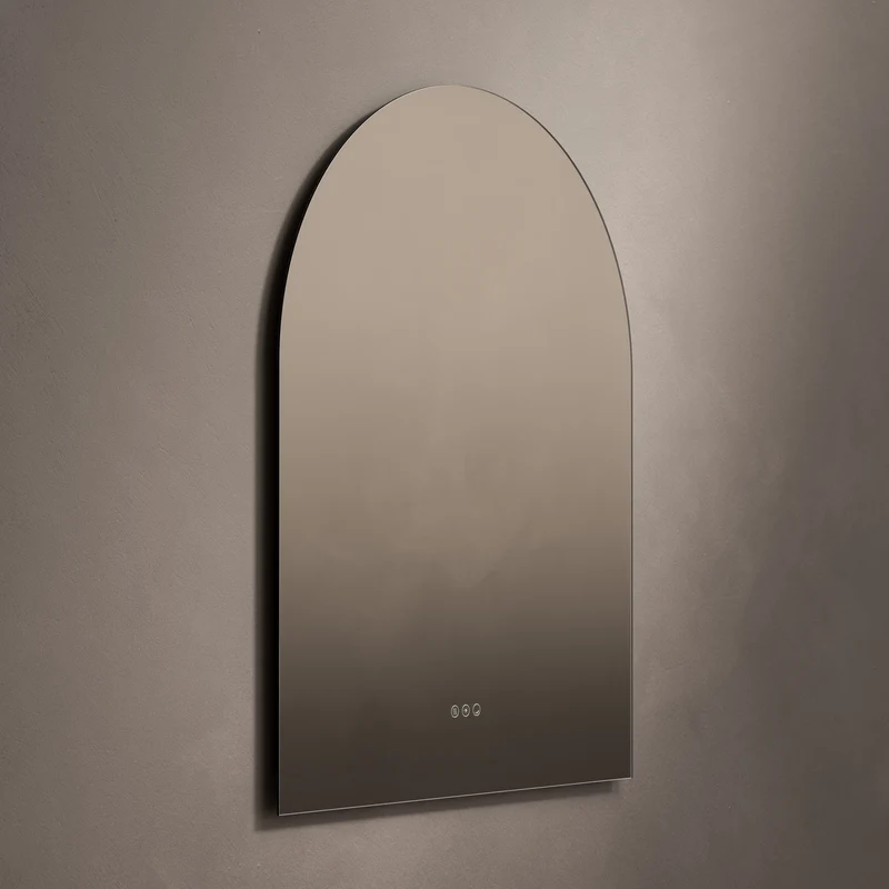 Claris Arch Illuminated Mirror 80 x 100cm with Adjustable Dotless Lighting and Demister