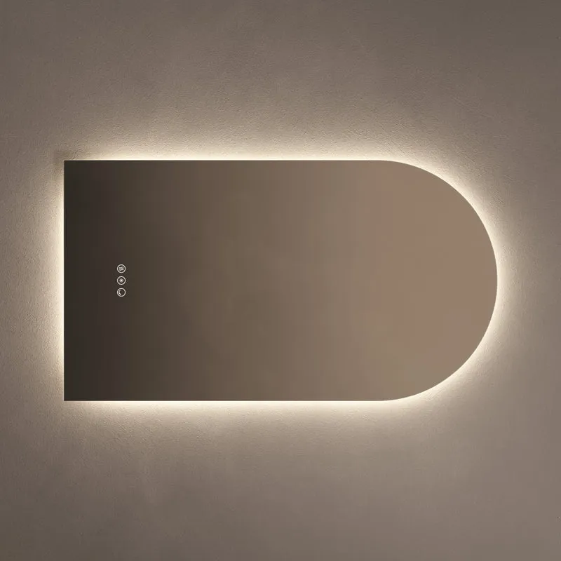 Claris Arch Illuminated Mirror 50 x 90cm with Adjustable Dotless Lighting and Demister