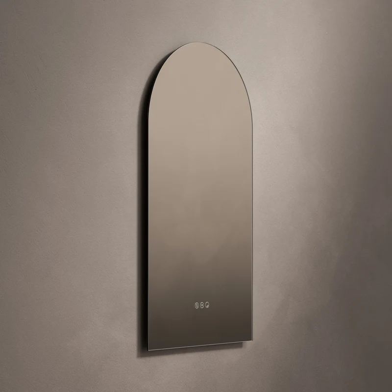 Claris Arch Illuminated Mirror 50 x 90cm with Adjustable Dotless Lighting and Demister