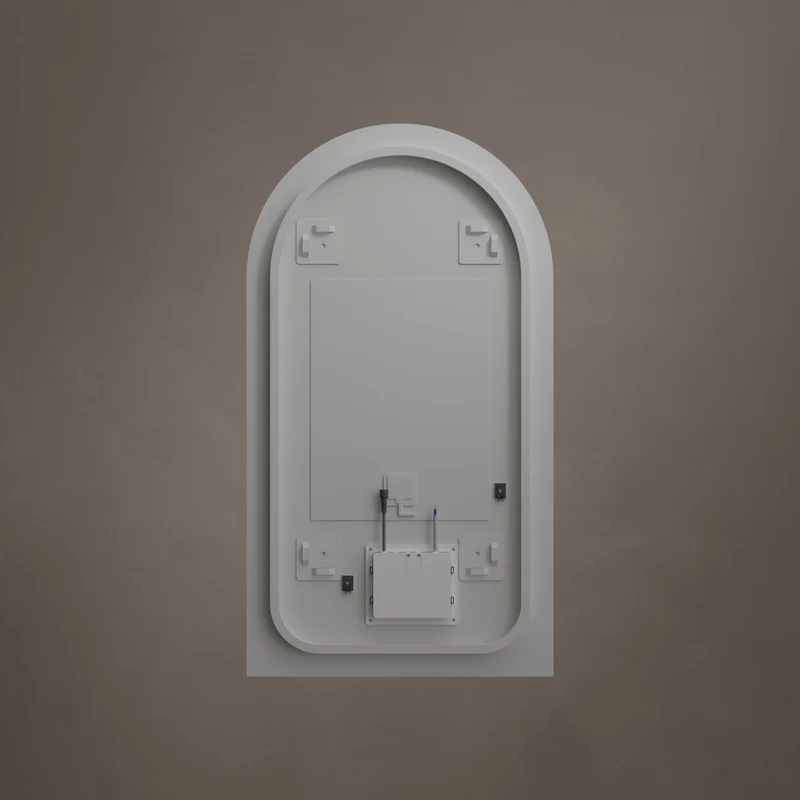 Claris Arch Illuminated Mirror 50 x 90cm with Adjustable Dotless Lighting and Demister