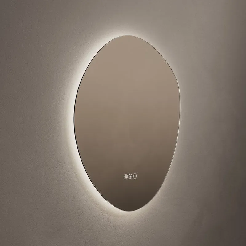 Claris Organic Illuminated Mirror 58 x 60cm with Adjustable Dotless Lighting and Demister