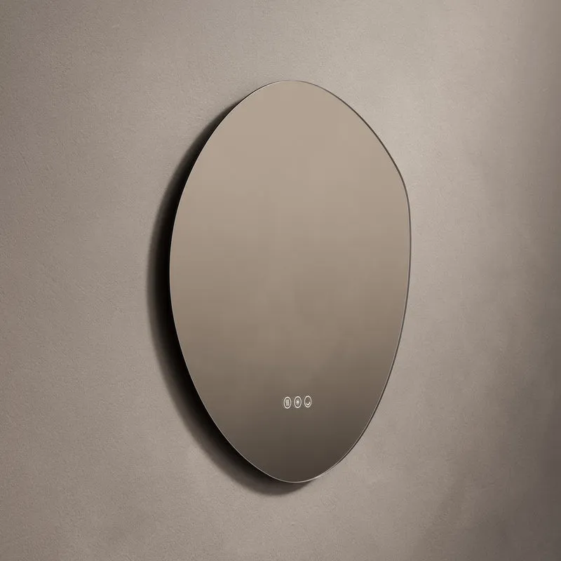 Claris Organic Illuminated Mirror 58 x 60cm with Adjustable Dotless Lighting and Demister