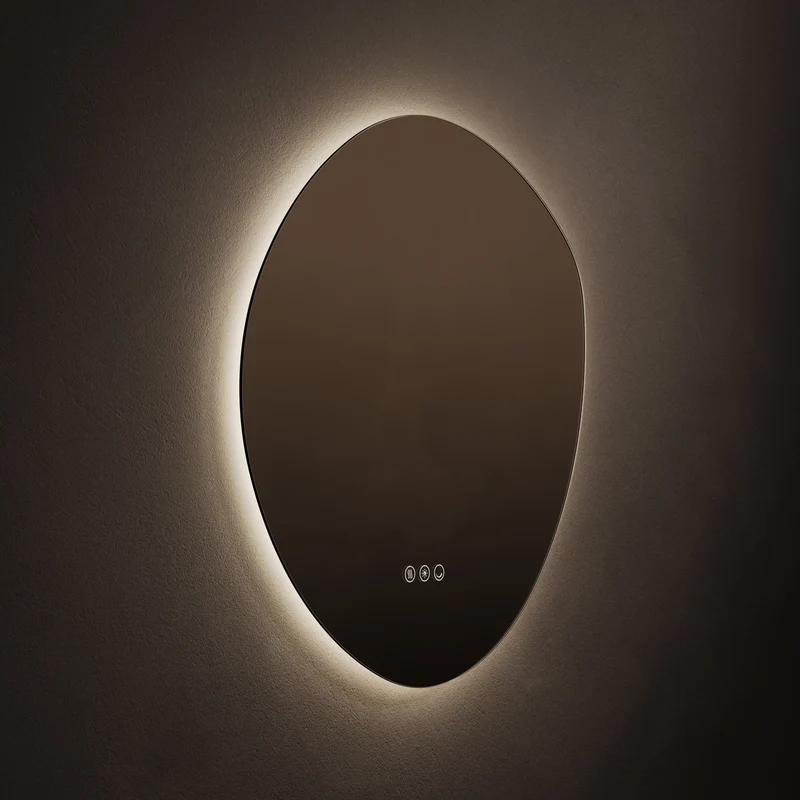 Claris Organic Illuminated Mirror 58 x 60cm with Adjustable Dotless Lighting and Demister