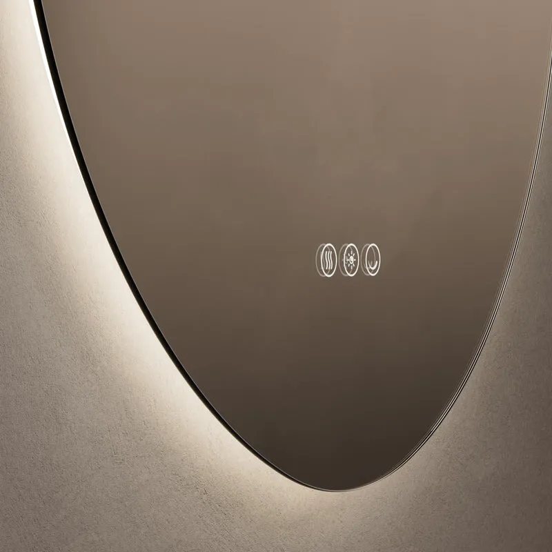 Claris Organic Illuminated Mirror 58 x 60cm with Adjustable Dotless Lighting and Demister