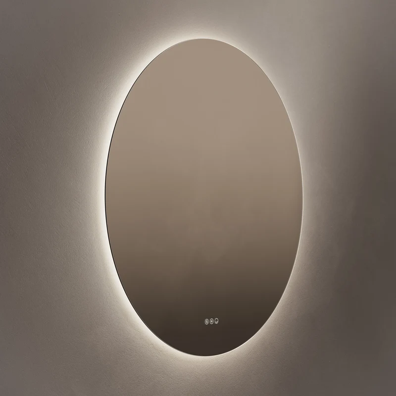 Claris Round Illuminated Mirror 100cm with Adjustable Dotless Lighting and Demister