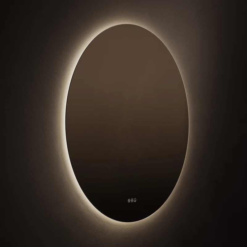 Claris Round Illuminated Mirror 100cm with Adjustable Dotless Lighting and Demister