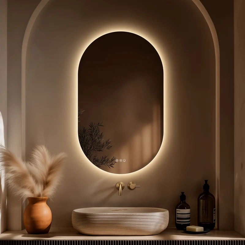 Claris Capsule Illuminated Mirror 60 x 100cm with Adjustable Dotless Lighting and Demister