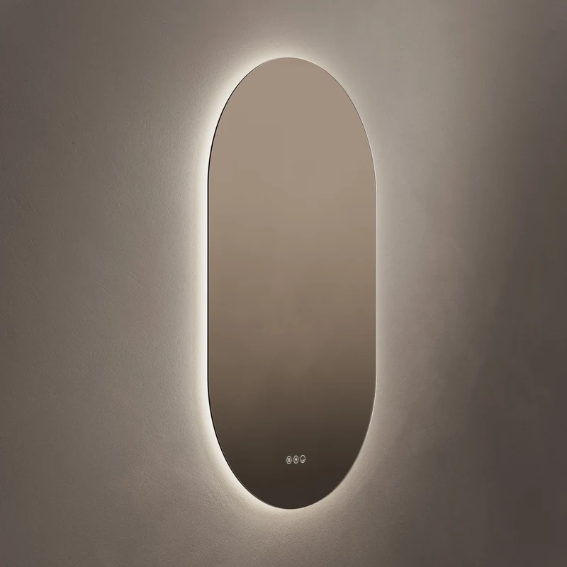 Claris Capsule Illuminated Mirror 60 x 100cm with Adjustable Dotless Lighting and Demister