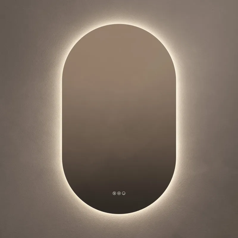 Claris Capsule Illuminated Mirror 60 x 100cm with Adjustable Dotless Lighting and Demister